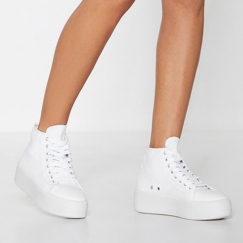 White platform high top sneakers brand new